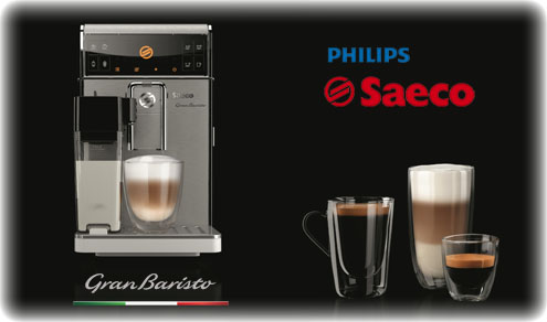 Кофемашины Philips Saeco серии GranBaristo - бытовые автоматические эспрессо кофемашины с возможность приготовления всех типов кофейных напитков на основе эспреоссо и коктейлей с молочной пенкой